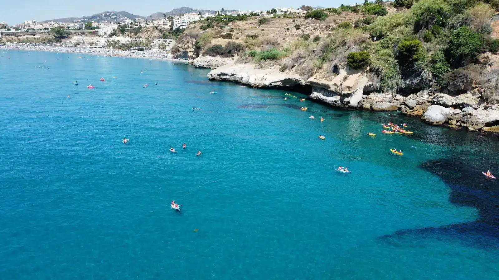 Kayak route along the cliffs of Nerja and Maro