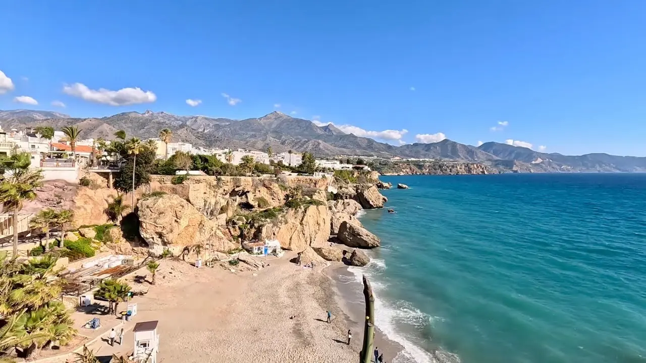 Panoramic view of the Nerja coastline