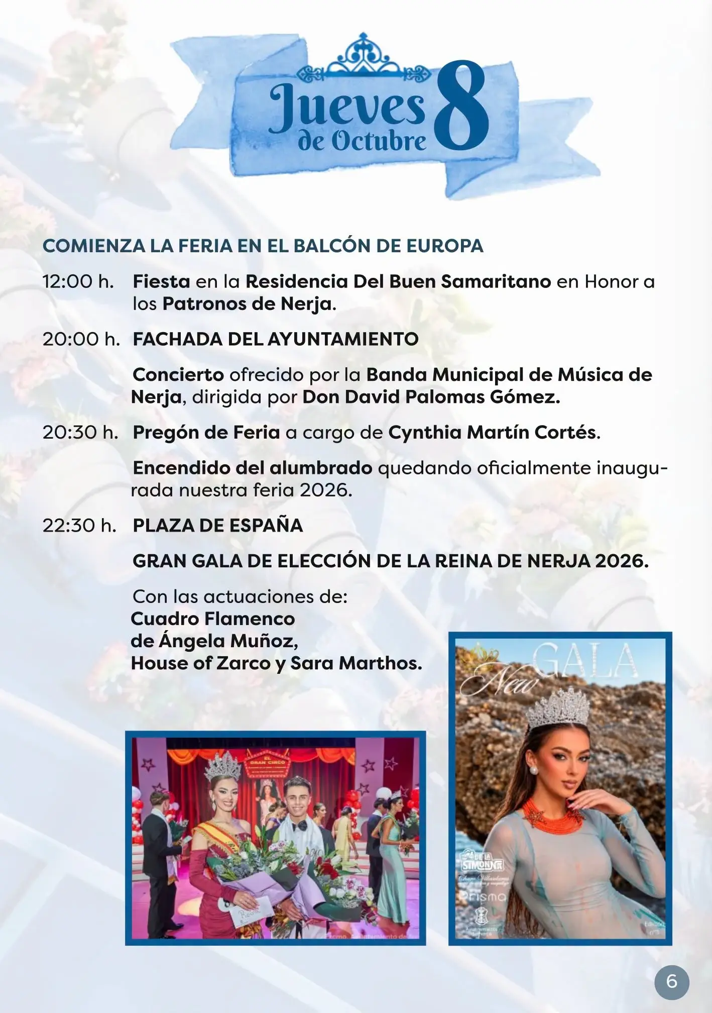 Programa de la Feria de Nerja 2026 del jueves 8 de octubre