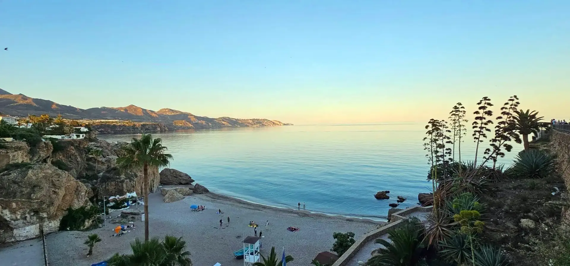 Calahonda Beach — Nerja's Most Photographed Cove — With beach bar in Nerja