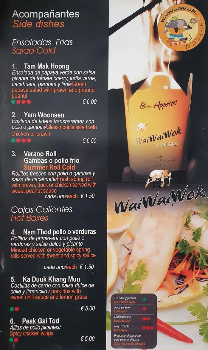 Carta (página 3) de Thai Restaurant Yuu Taley en Nerja