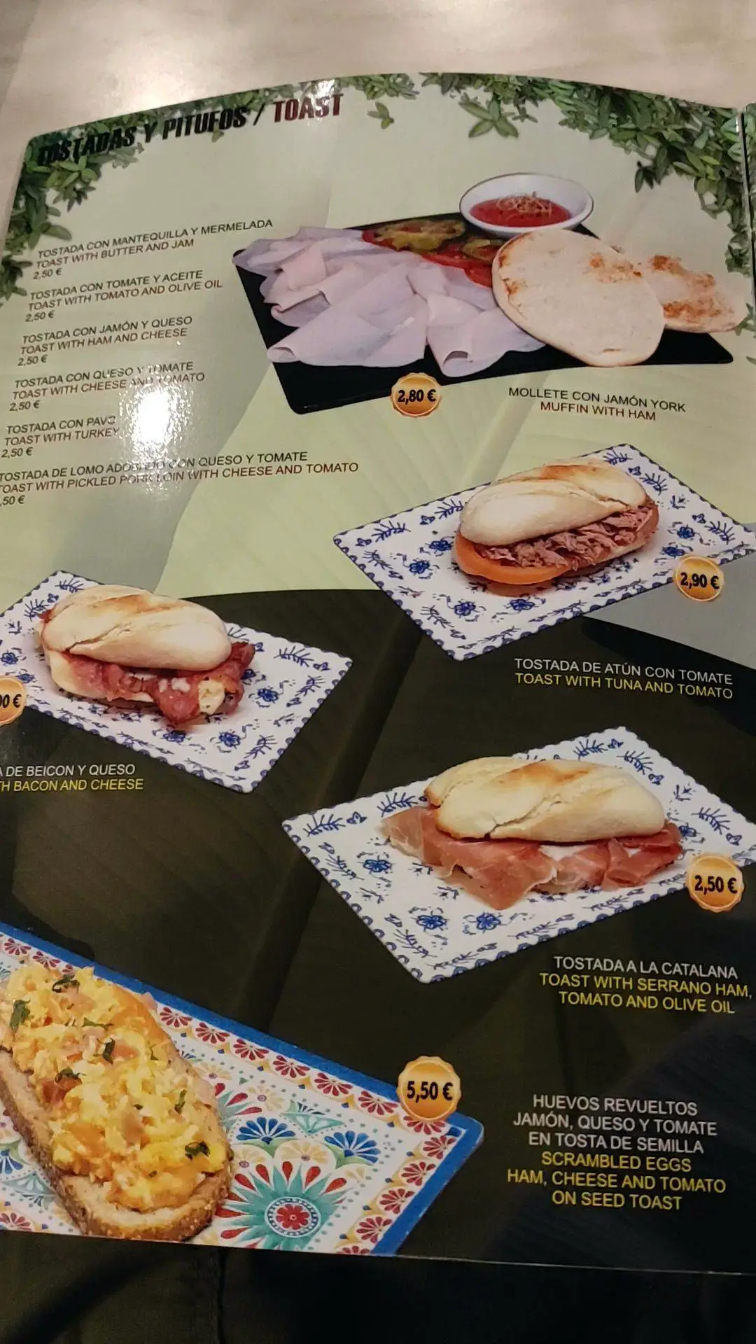 Carta (página 3) de Bar-Restaurant Mena Garden en Nerja