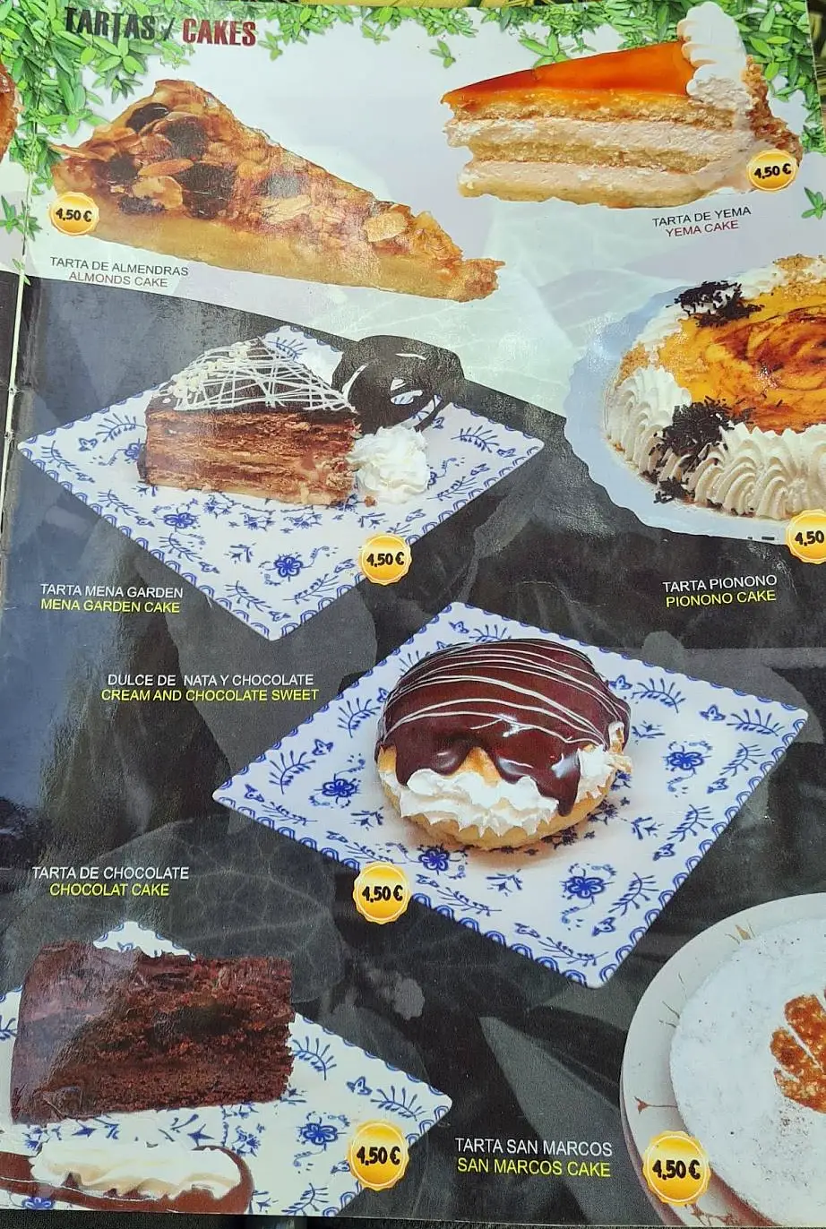 Carta (página 4) de Bar-Restaurant Mena Garden en Nerja