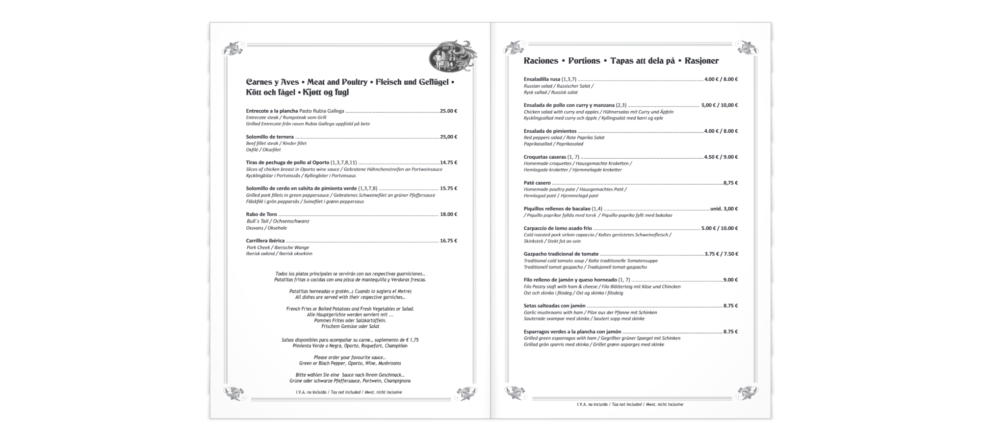 Carta (página 2) de Restaurante El Niño en Nerja
