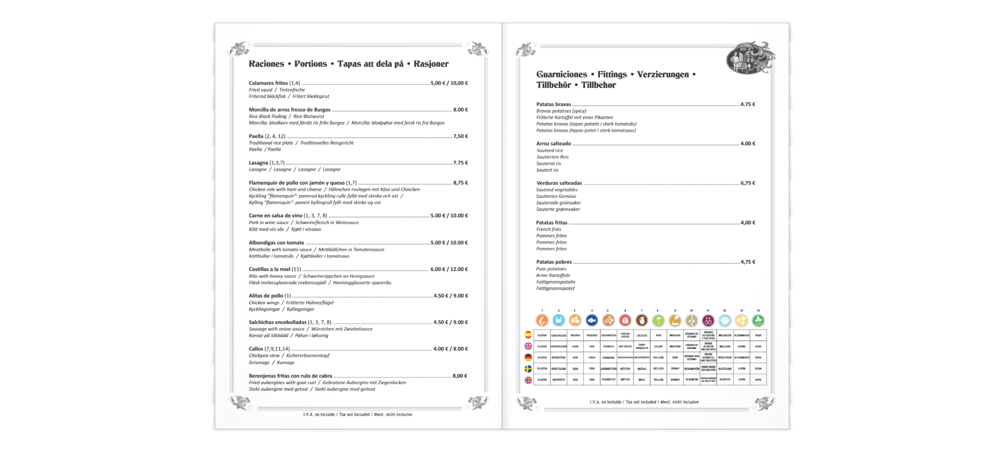 Carta (página 3) de Restaurante El Niño en Nerja