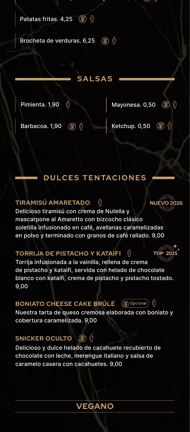 Carta (página 05) de Restaurante Oculto en Nerja