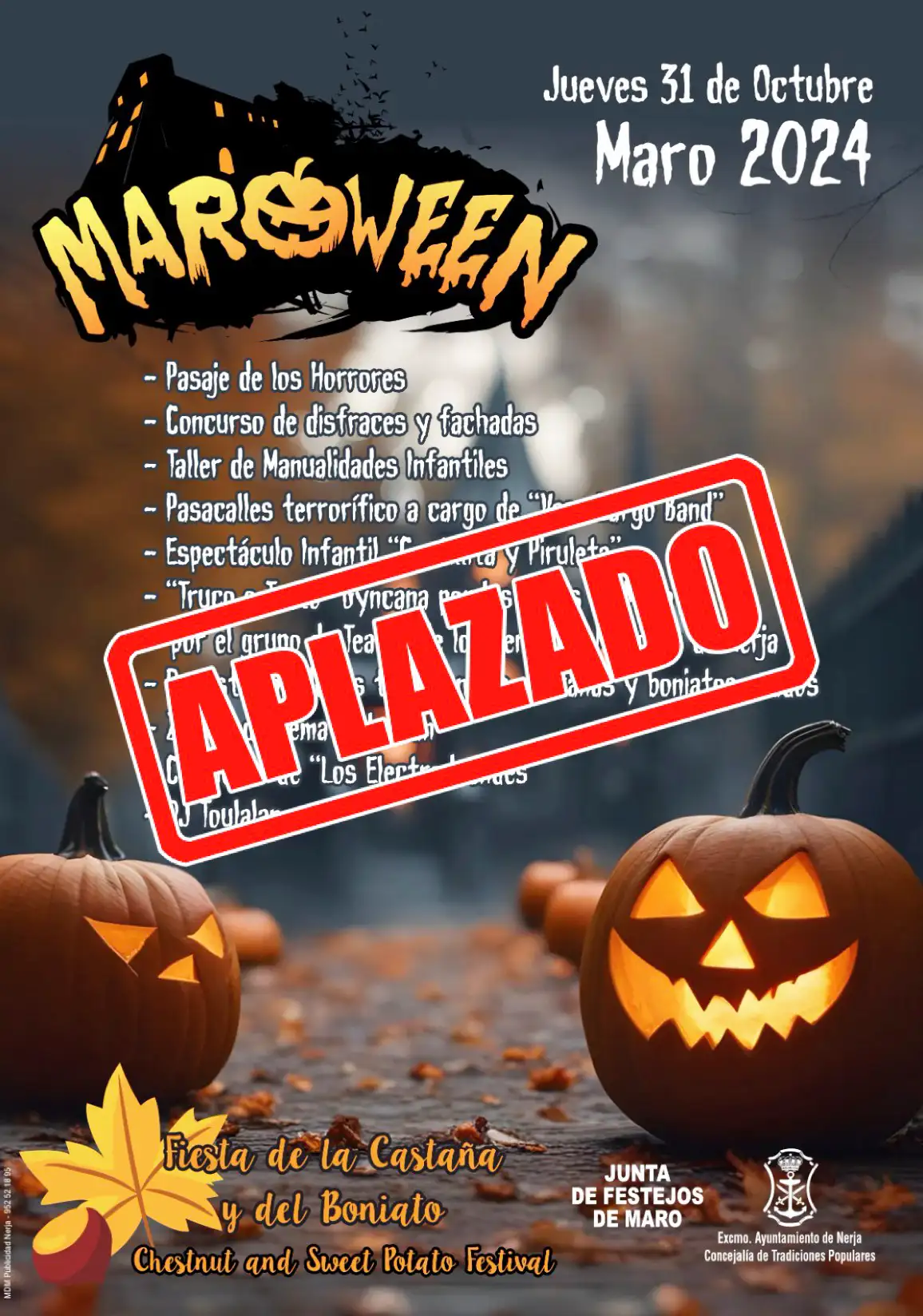 Cartel Maroween 2024 aplazado